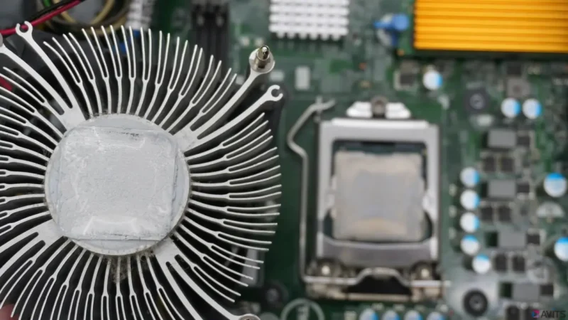 カピカピに固着した古いサーマルグリスを清掃し、熱伝導率の高い新品グリスを再塗布(再湿布)。CPUの「熱中症」を防ぎます。